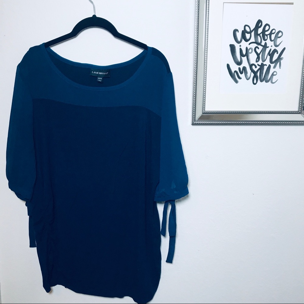 Lane Bryant 3/4 Length Mixed Media Top Size 18/20